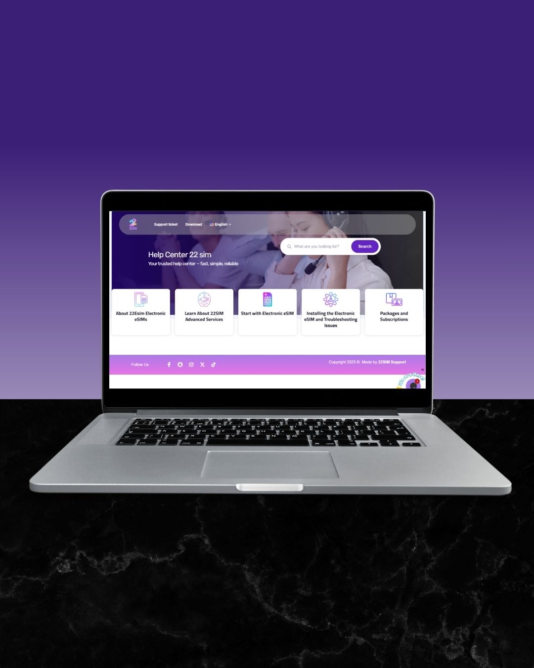 Redesigne page for 22support