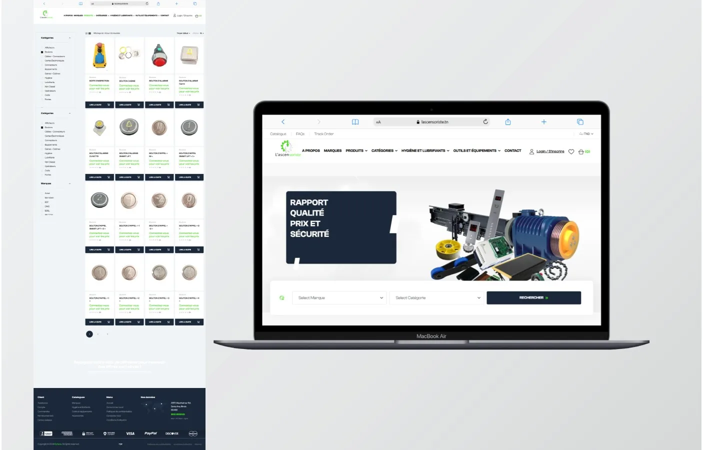 E-commerce website creation for Lascensoriste