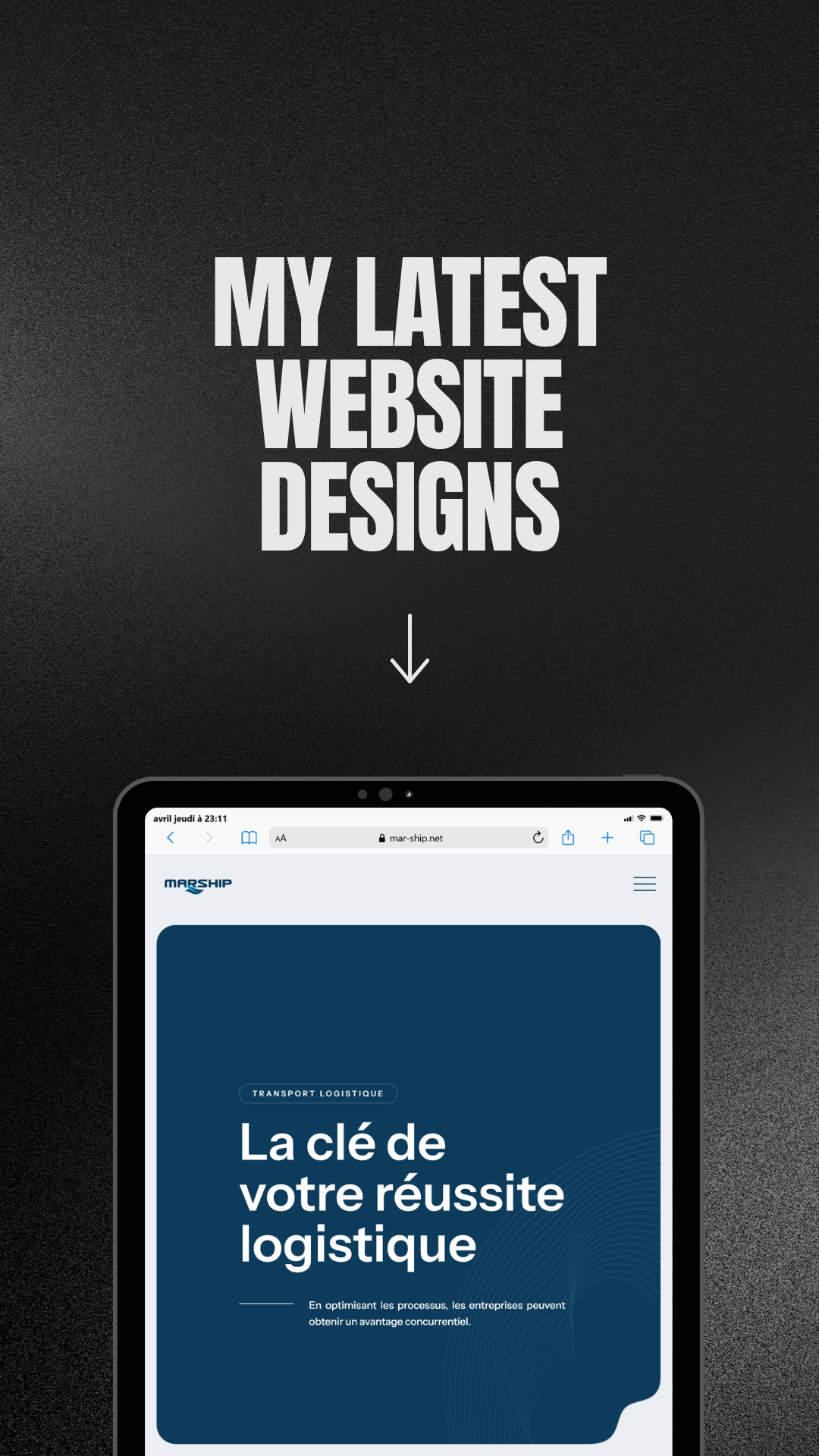 Marship corporate website design by Zahra Dalhoum – minimalist grid layout with clean typography and modern branding