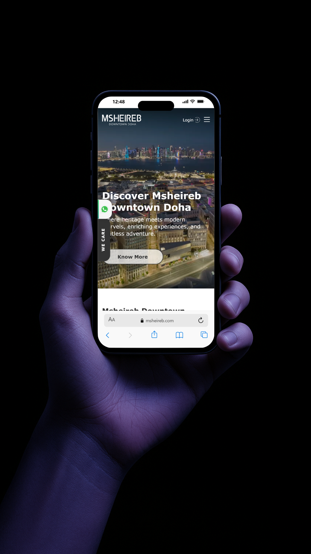 Msheireb Properties website design by Zahra Dalhoum – official site for a major real estate and urban development company in Doha Qatar