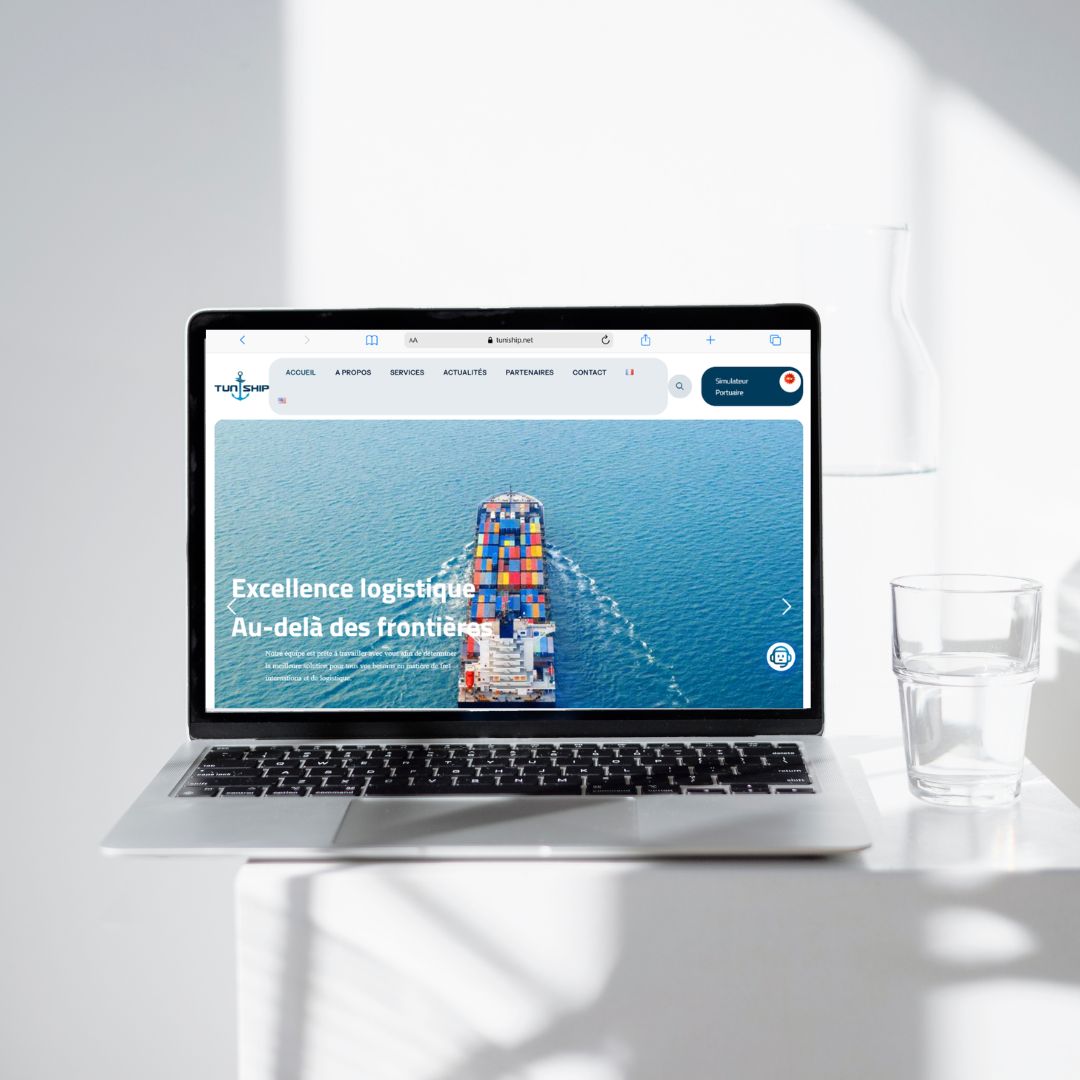 Tuniship logistics website design by Zahra Dalhoum – Tunisian freight forwarding and international transport company website with professional SEO strategy